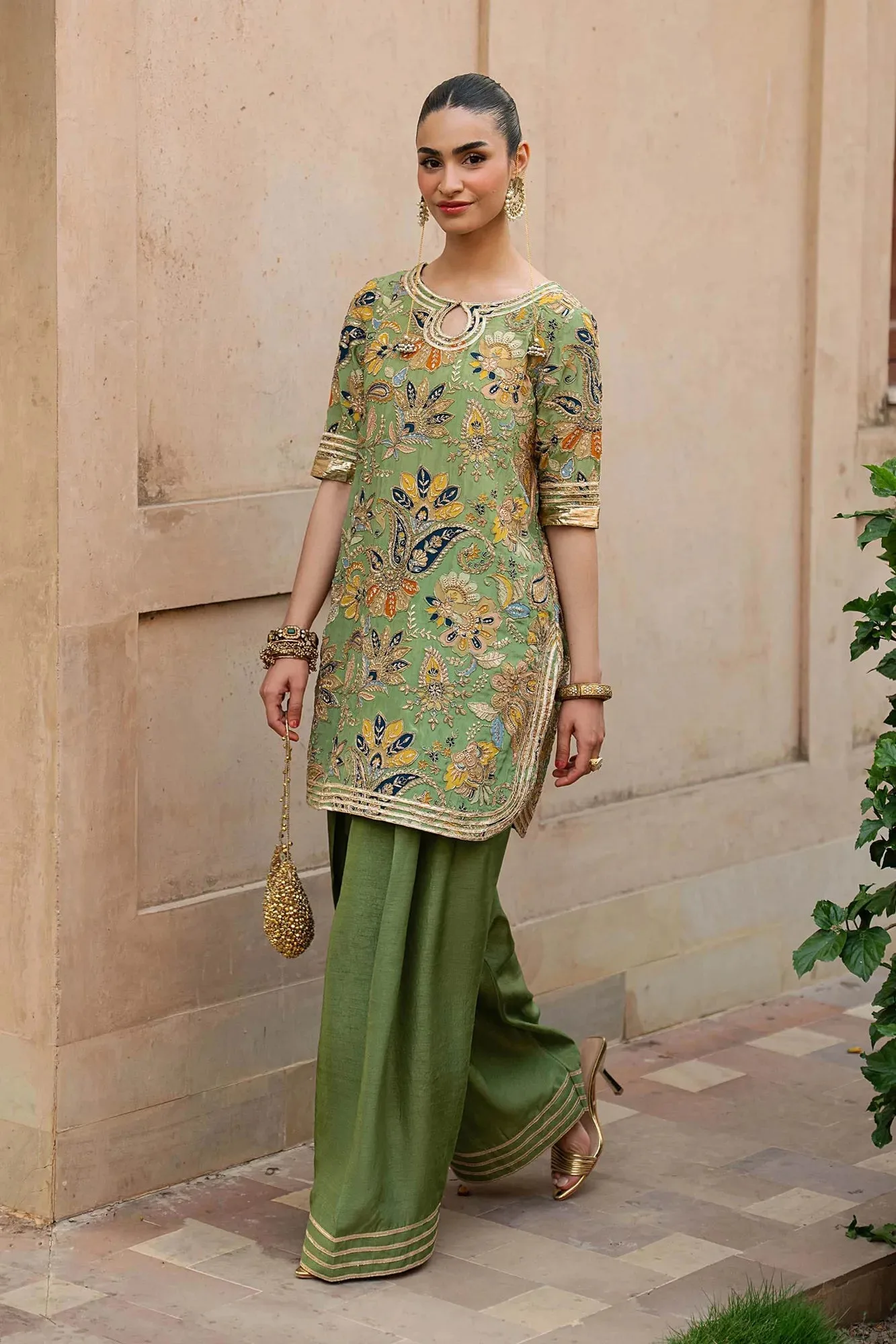 Green Raw Silk – view 7 – Poshaq