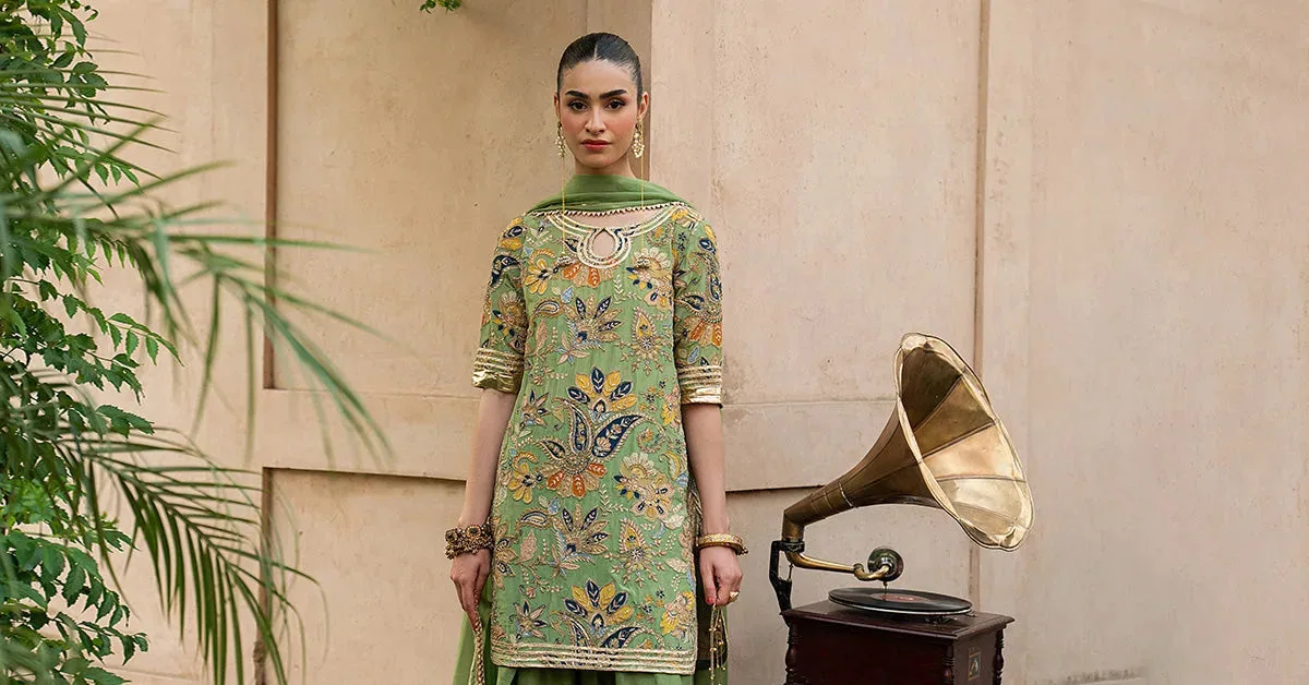 Green Raw Silk – view 9 – Poshaq