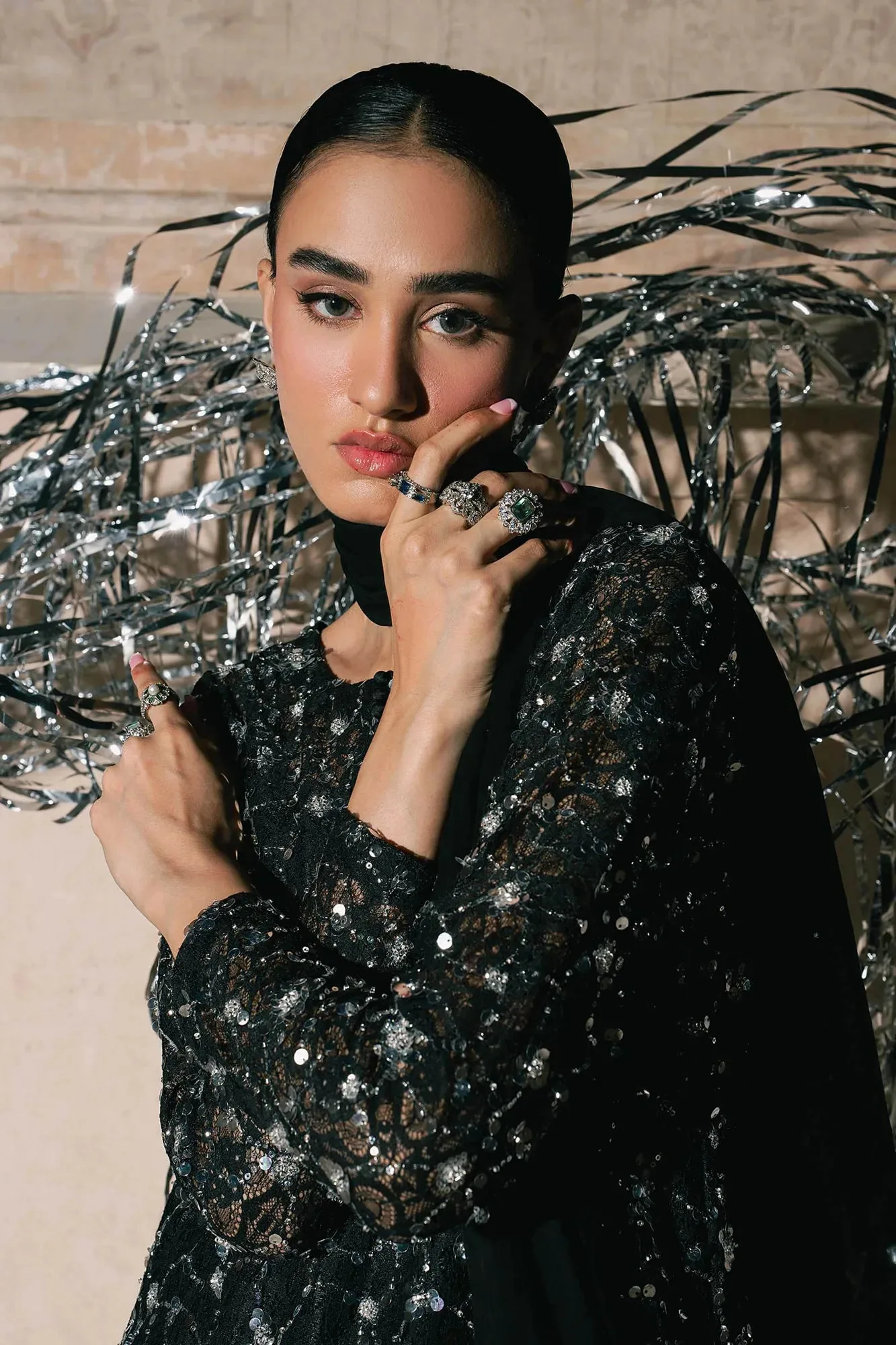 Black Raw Silk – view 5 – Poshaq