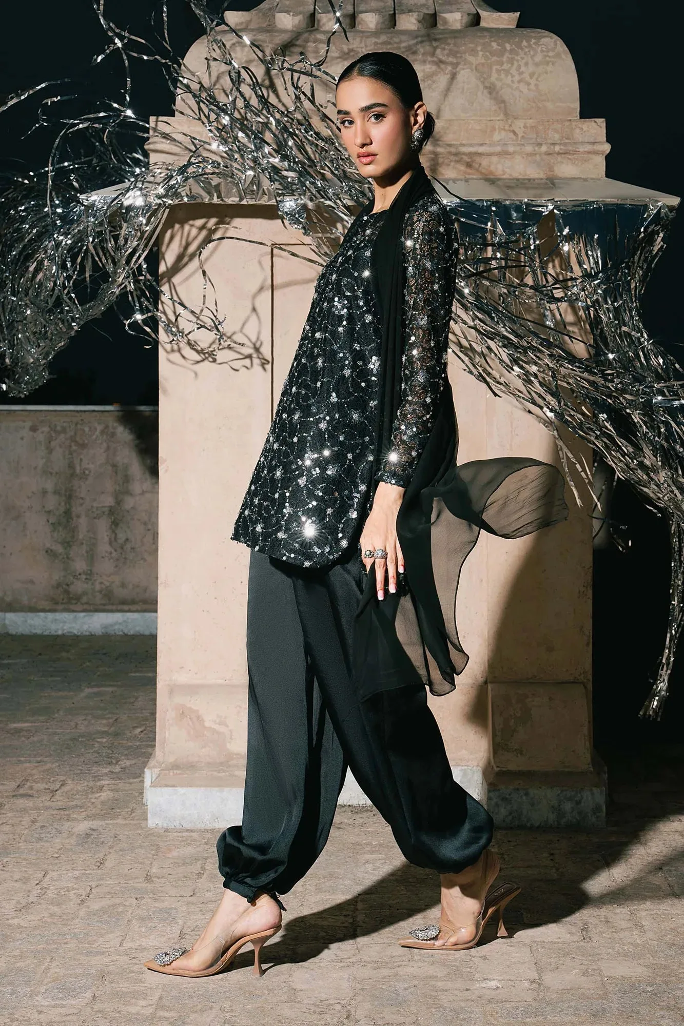 Black Raw Silk – view 6 – Poshaq