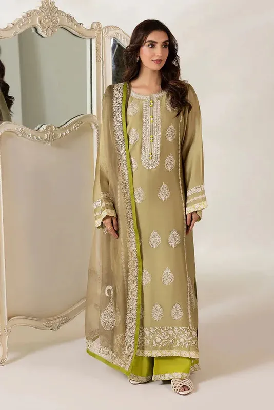 Lyana Eid Edit'26 Gold Organza – view 1 – Poshaq