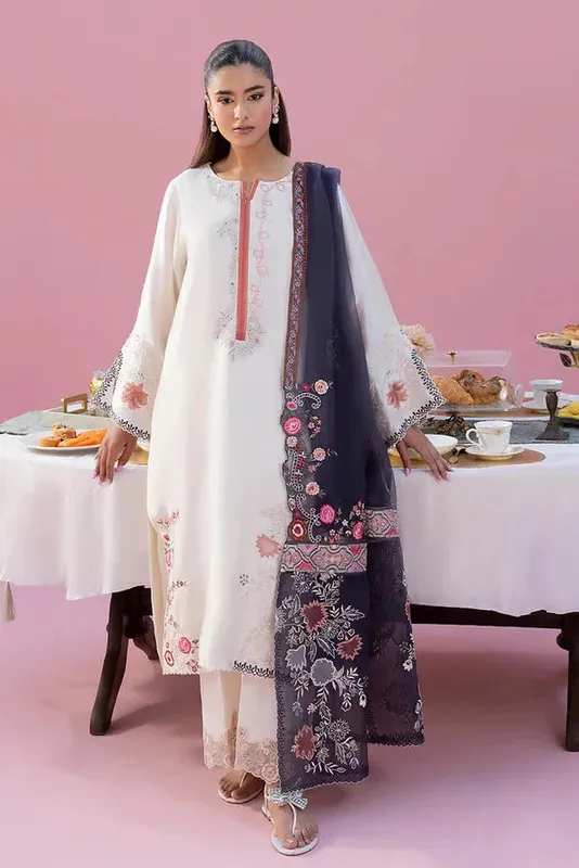 Lyana Eid Edit'26 Ivory Organza – view 1 – Poshaq