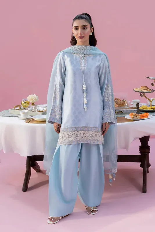 Lyana Eid Edit'26 Blue Organza – view 1 – Poshaq