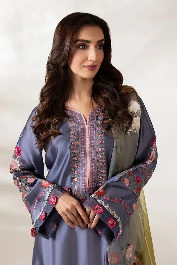 Lyana Eid Edit'26 Grey Organza – view 3 – Poshaq