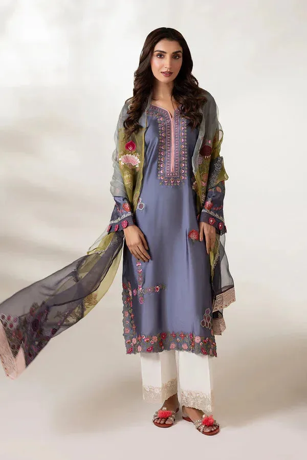 Lyana Eid Edit'26 Grey Organza – view 4 – Poshaq