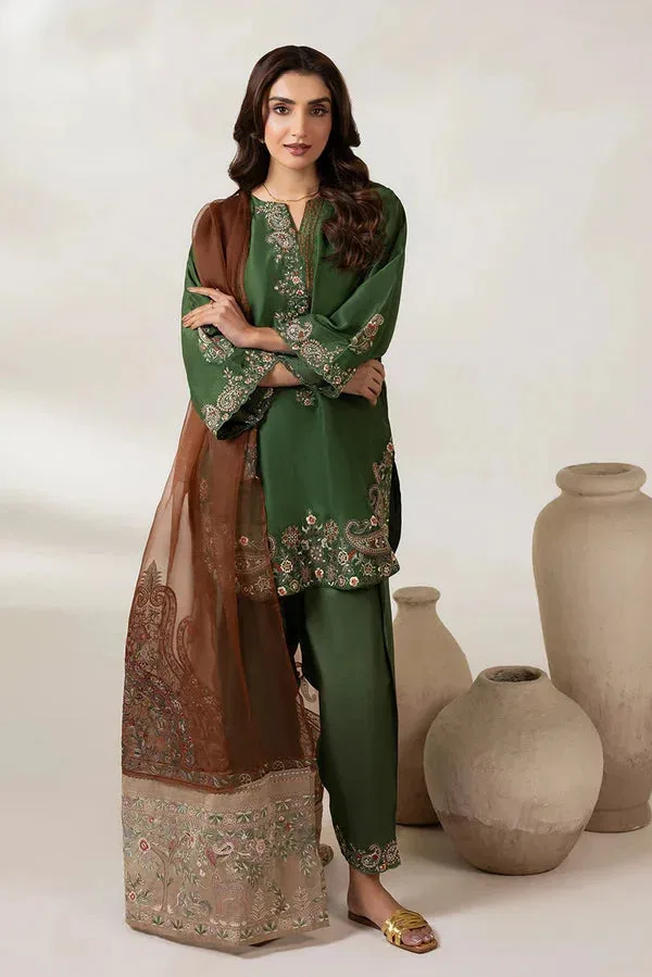 Lyana Eid Edit'26 Green Raw Silk – view 2 – Poshaq
