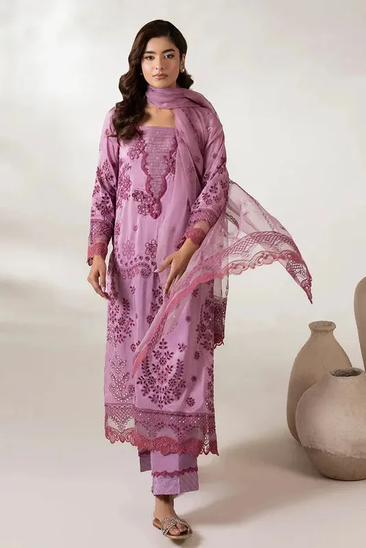 Lyana Eid Edit'26 Lilac Raw Silk – view 1 – Poshaq
