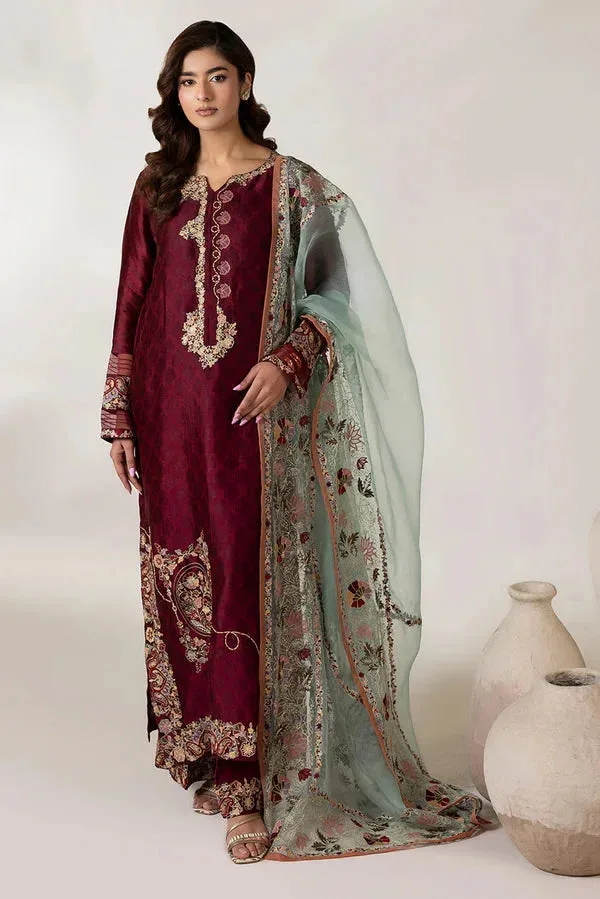 Lyana Eid Edit'26 Turquoise Organza – view 1 – Poshaq