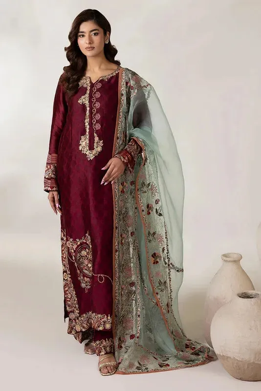 Lyana Eid Edit'26 Turquoise Organza – view 1 – Poshaq