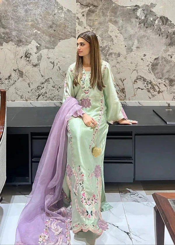 Lyana Eid Edit'26 Green Organza – view 3 – Poshaq