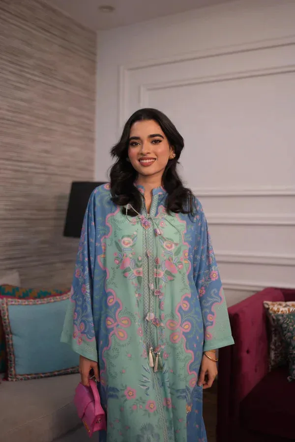Luxury Kaftans Blue Georgette – view 3 – Poshaq