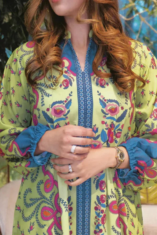 Luxury Kaftans Green Georgette – view 3 – Poshaq