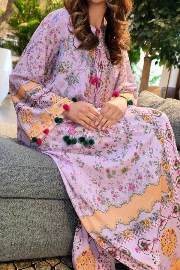 Luxury Kaftans Purple Georgette – view 2 – Poshaq