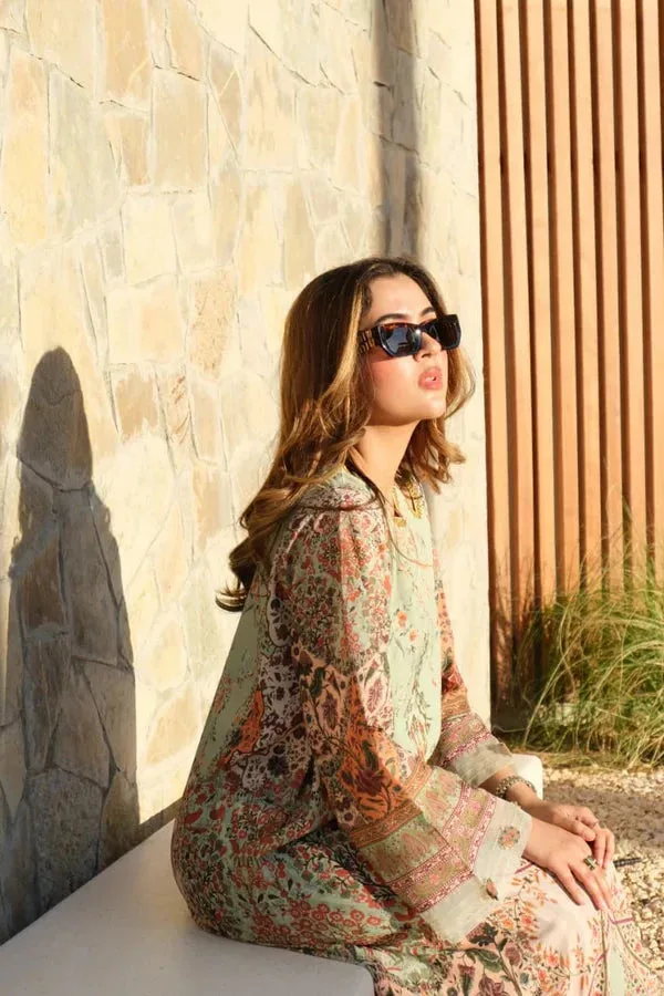 Luxury Kaftans Green Georgette – view 3 – Poshaq