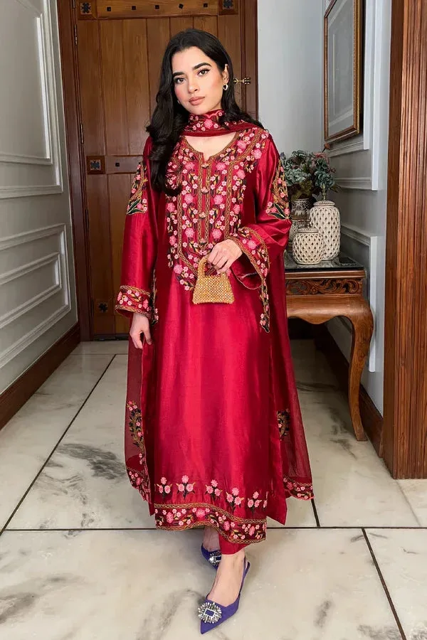 Zara Red Organza – view 2 – Poshaq