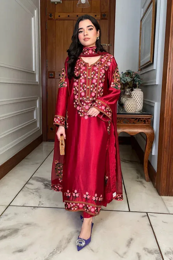 Zara Red Organza – view 3 – Poshaq