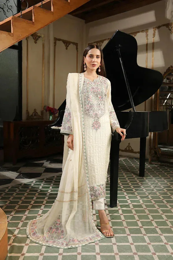 Baad E Saba Beige Raw Silk – view 1 – Poshaq