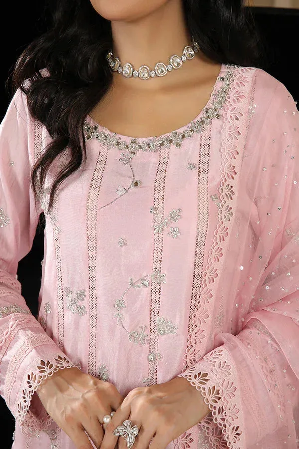Baad E Saba Pink Raw Silk – view 2 – Poshaq