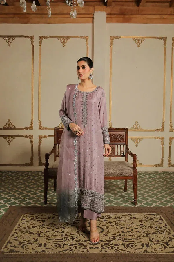 Baad E Saba Lilac Raw Silk – view 1 – Poshaq