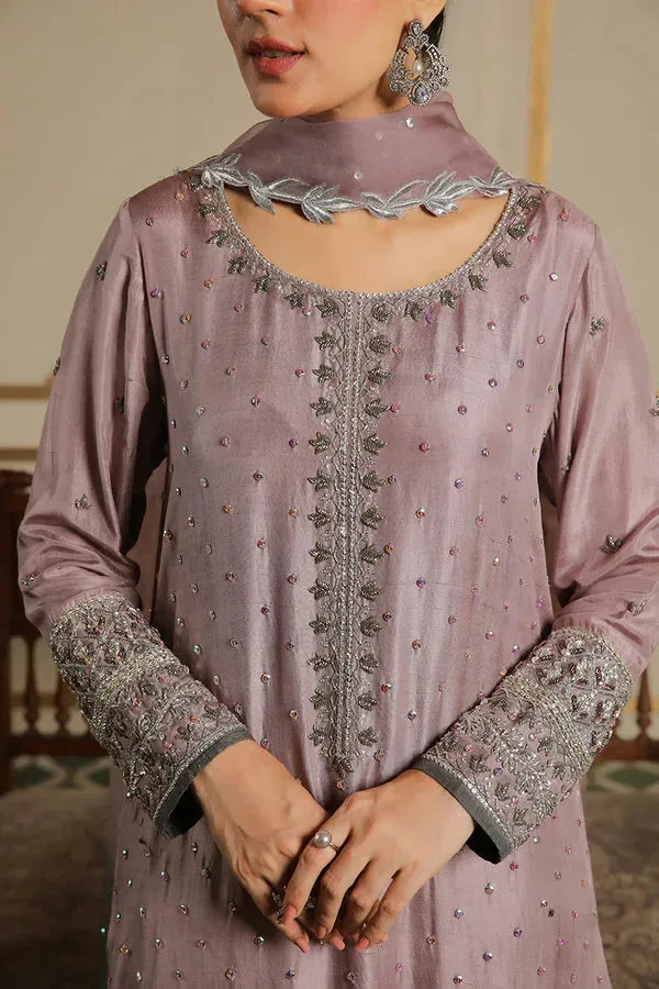Baad E Saba Lilac Raw Silk – view 4 – Poshaq