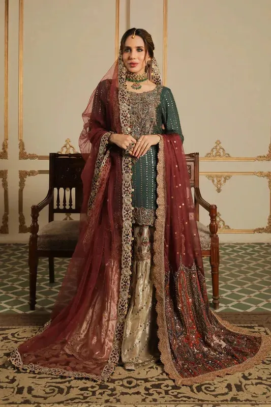 Baad E Saba Green Tissue – view 1 – Poshaq