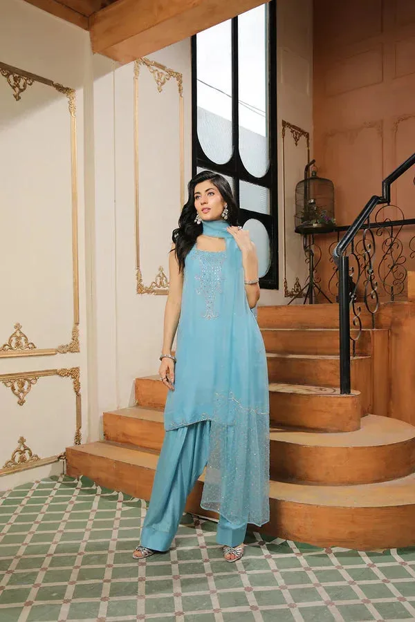Baad E Saba Coral Raw Silk – view 1 – Poshaq