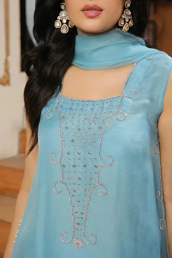 Baad E Saba Coral Raw Silk – view 2 – Poshaq