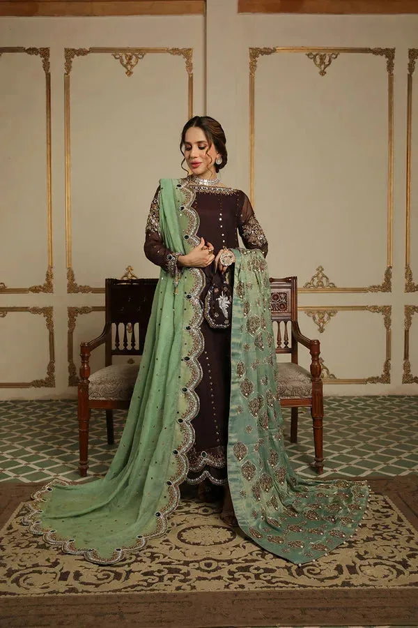 Baad E Saba Green Raw Silk – view 1 – Poshaq