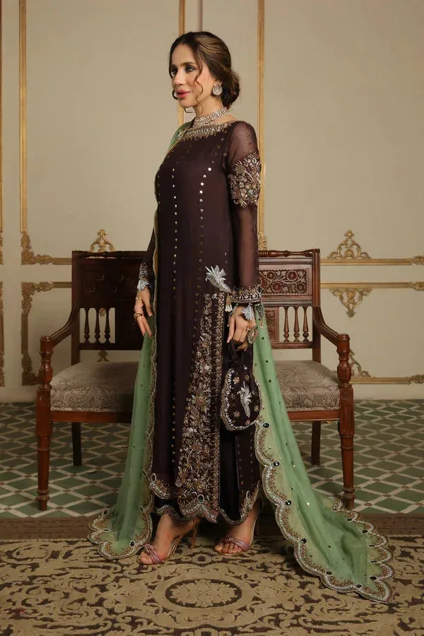 Baad E Saba Green Raw Silk – view 2 – Poshaq