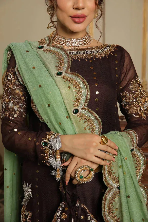 Baad E Saba Green Raw Silk – view 3 – Poshaq