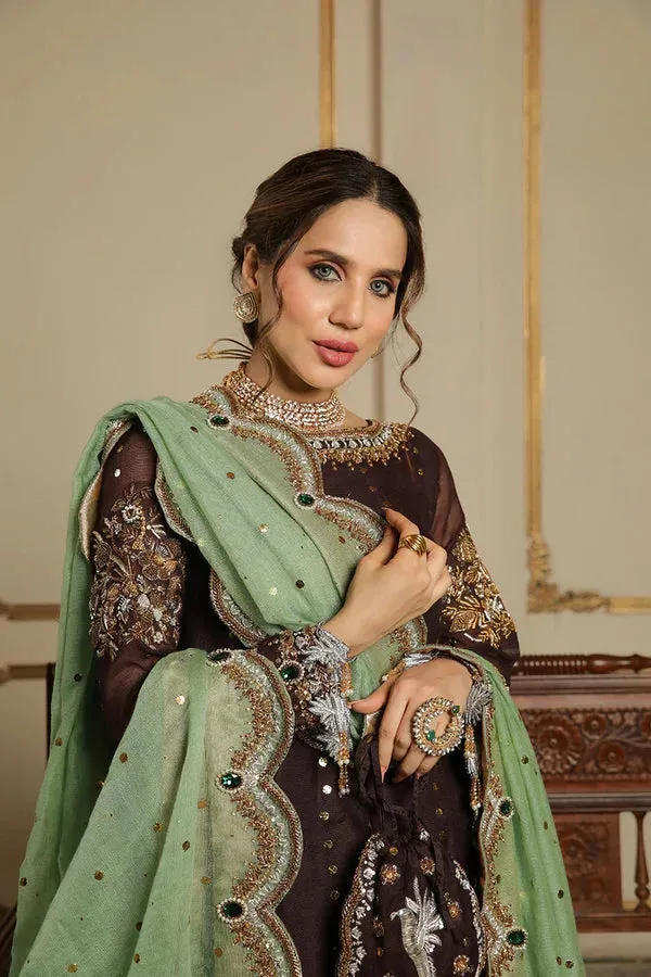 Baad E Saba Green Raw Silk – view 4 – Poshaq