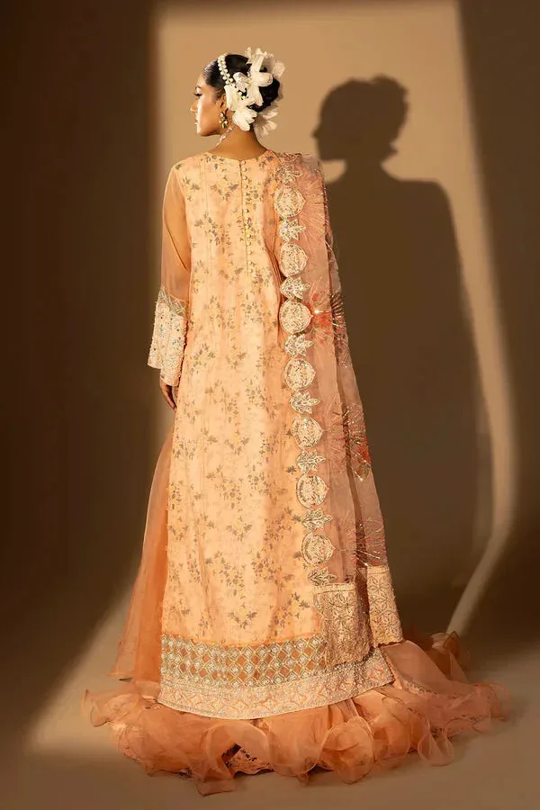 Tabeer Peach Raw Silk – view 2 – Poshaq