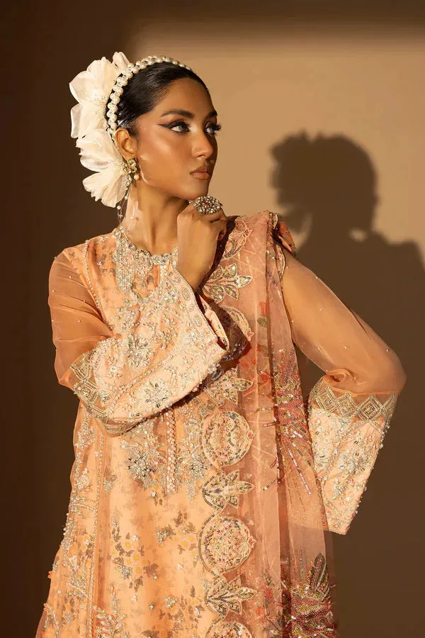 Tabeer Peach Raw Silk – view 3 – Poshaq