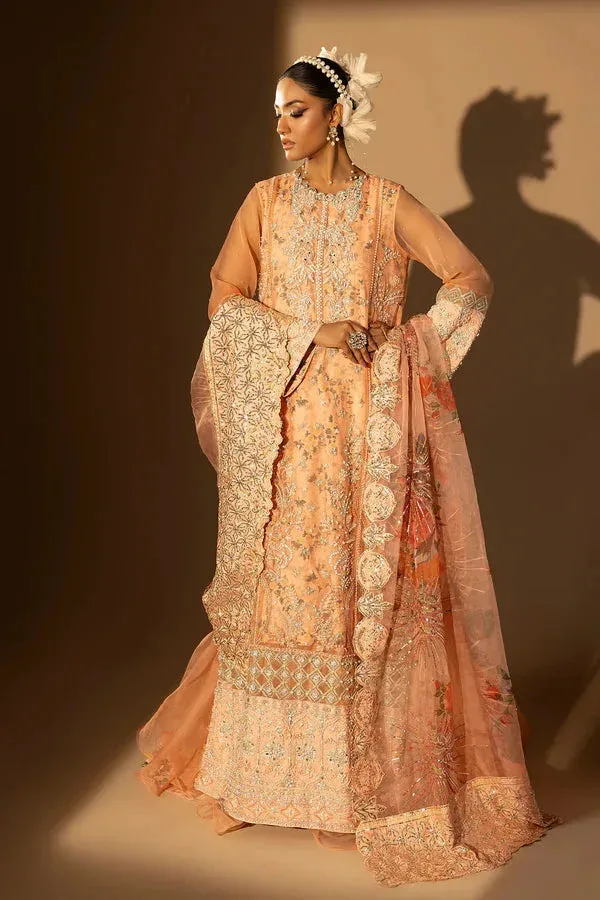 Tabeer Peach Raw Silk – view 4 – Poshaq