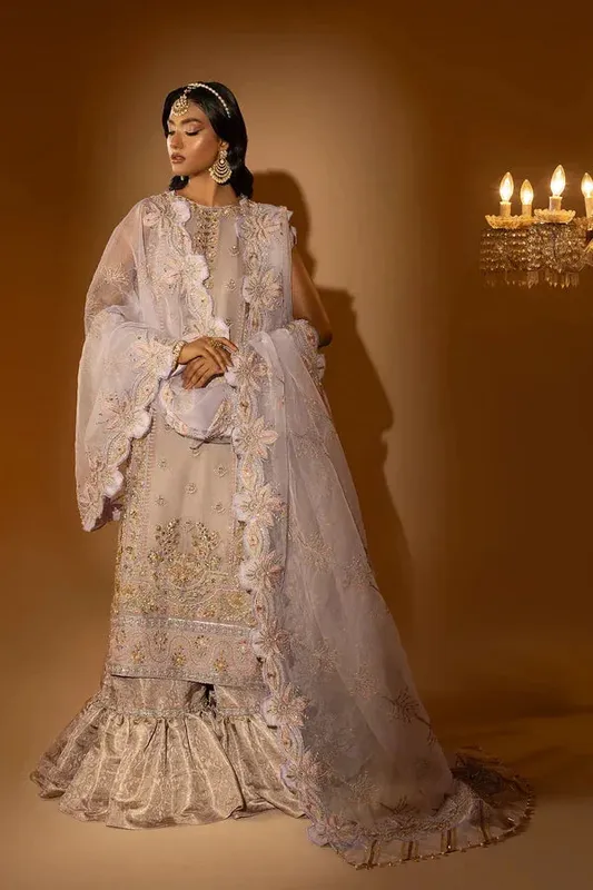 Tabeer Lilac Organza – view 1 – Poshaq