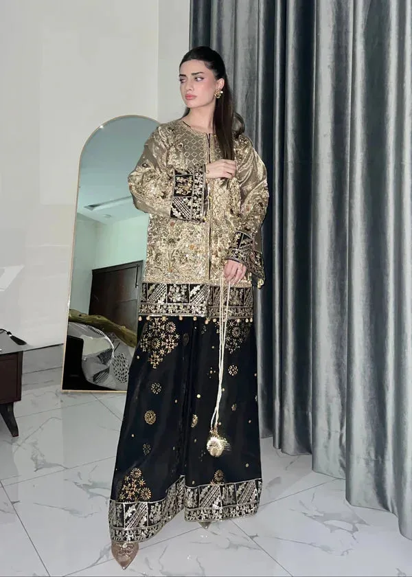 Tabeer Black Raw Silk – view 3 – Poshaq