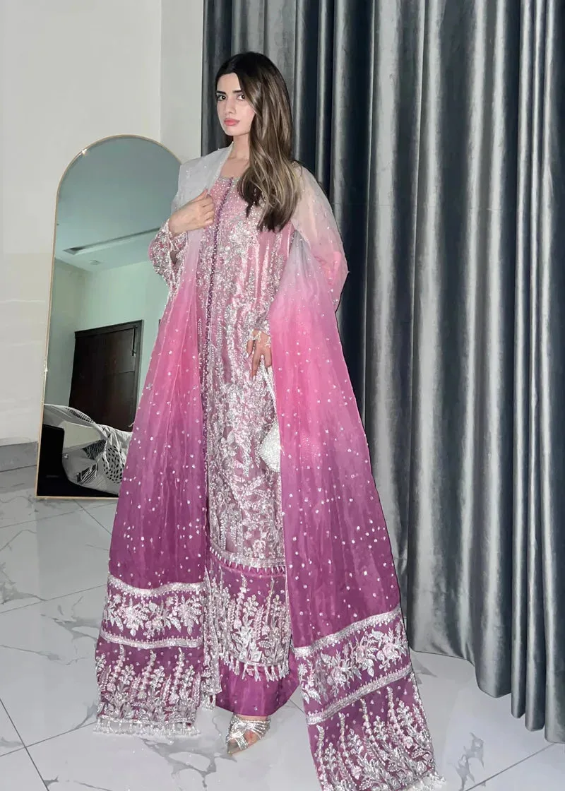 Tabeer Magenta Organza – view 4 – Poshaq