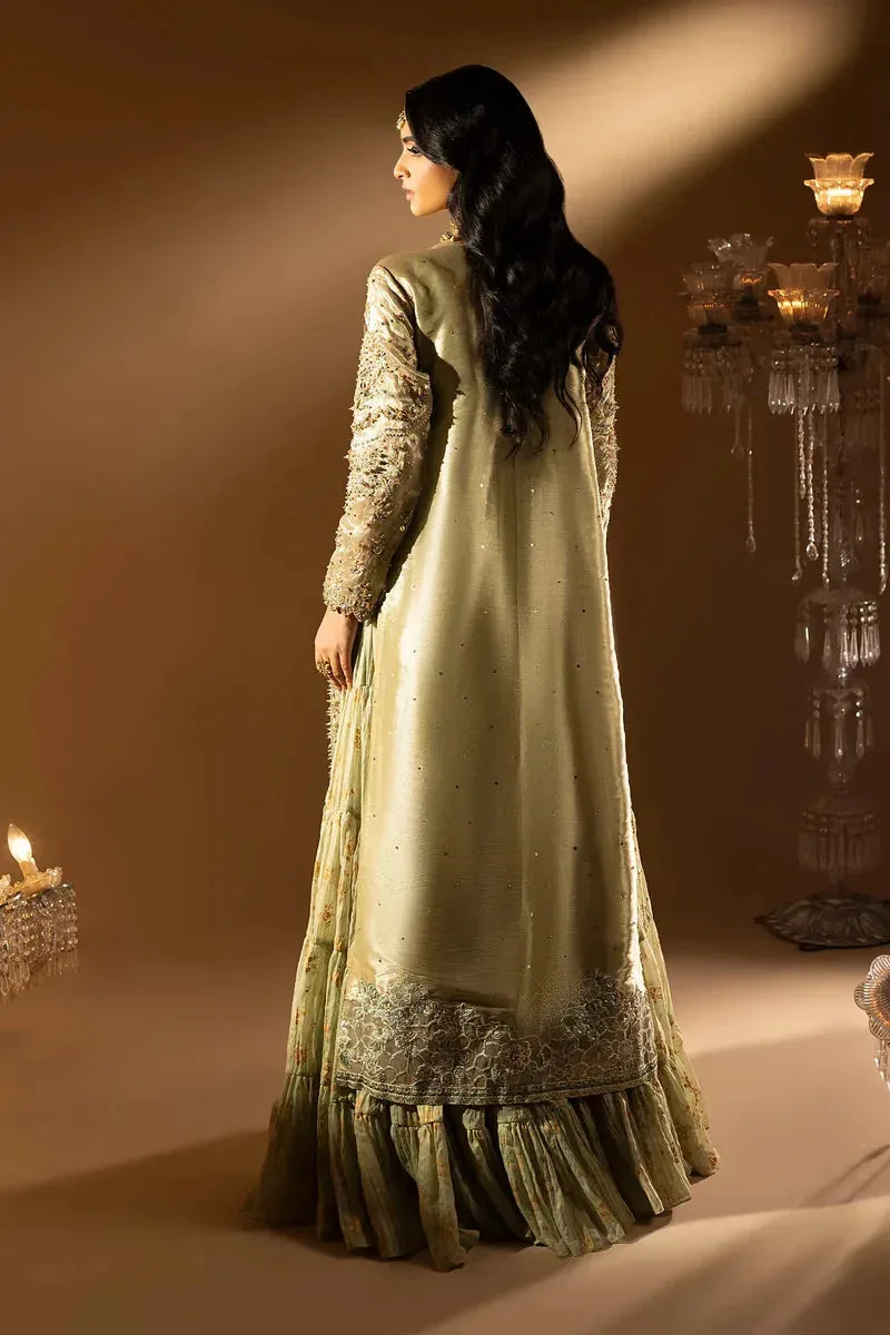 Tabeer Green Organza – view 2 – Poshaq