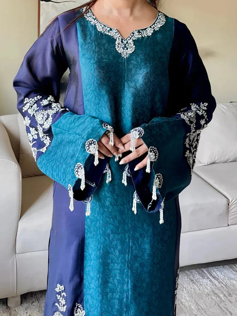 Iffat Silk Edit Silver Organza – view 4 – Poshaq