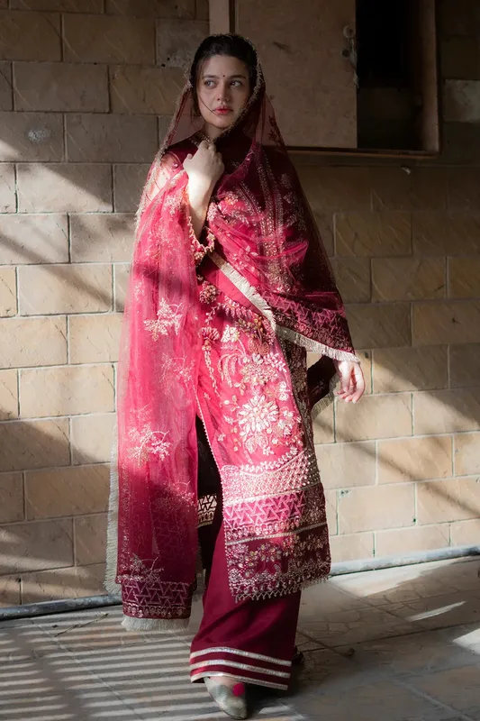 Maroon Raw Silk – view 1 – Poshaq
