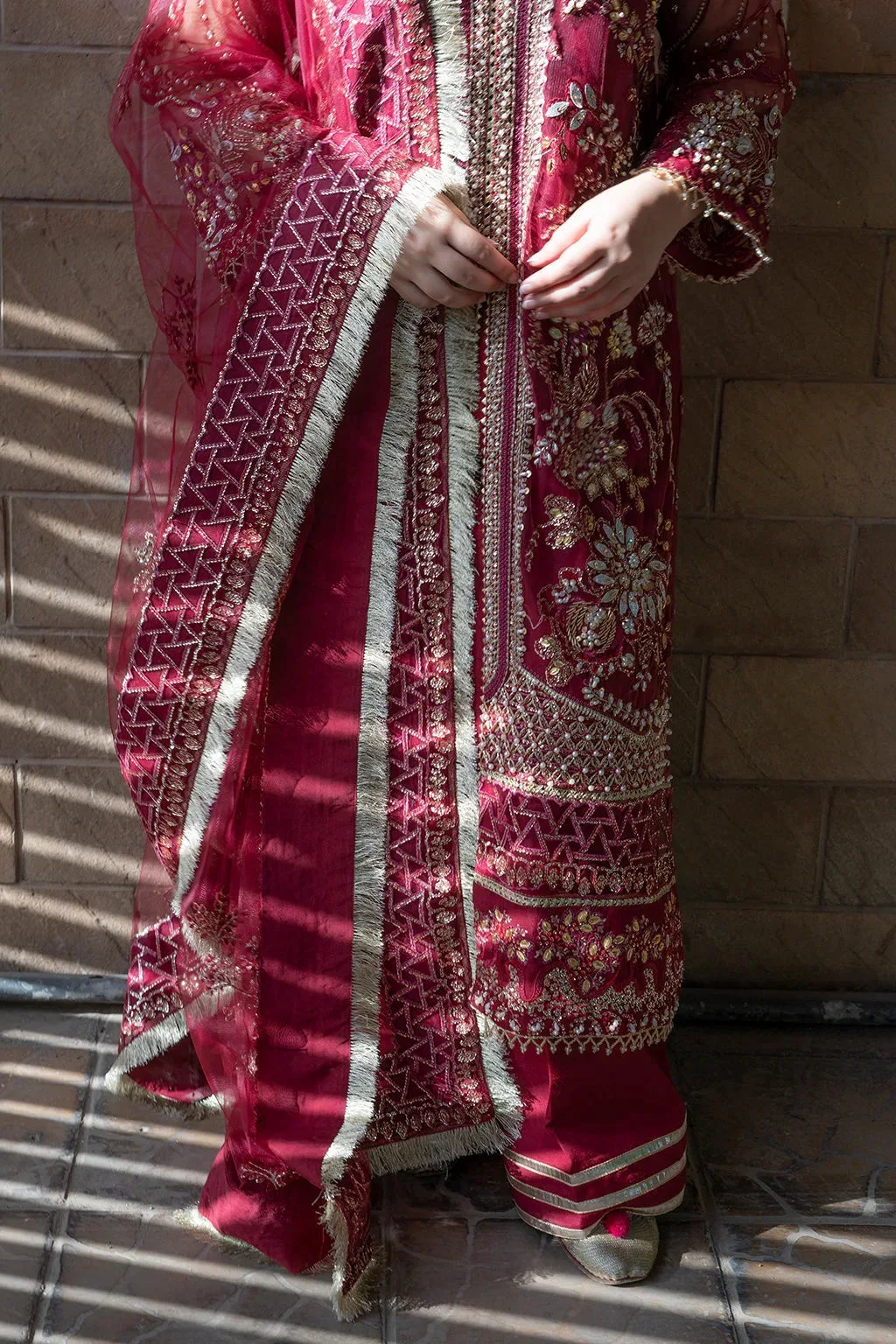 Maroon Raw Silk – view 3 – Poshaq