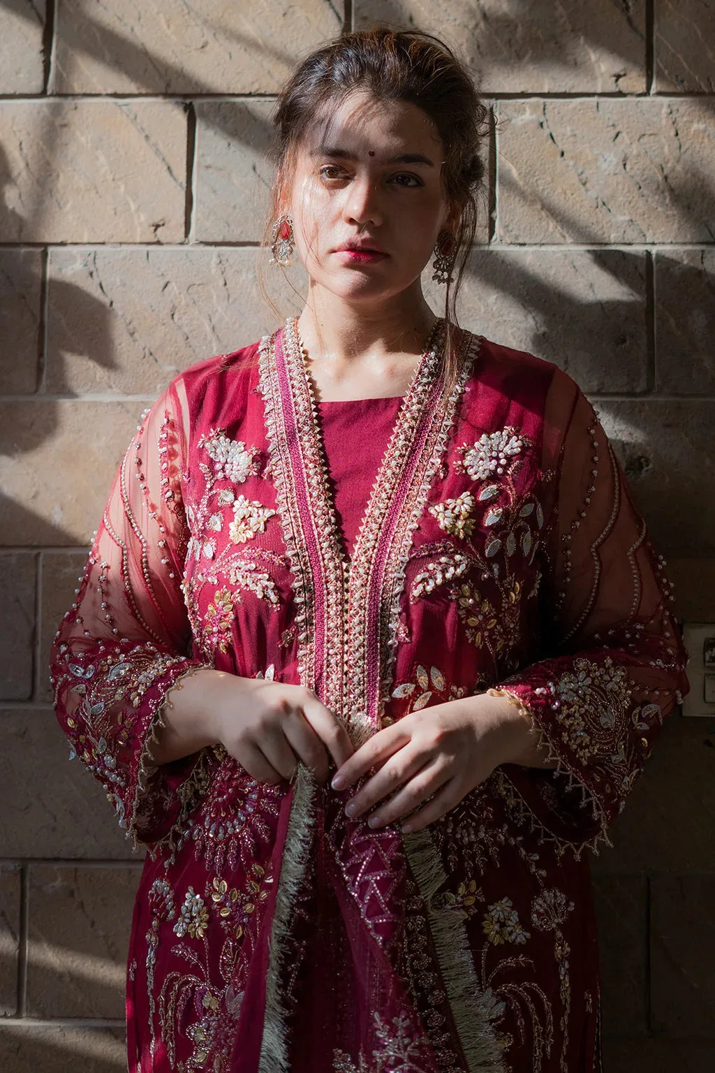 Maroon Raw Silk – view 4 – Poshaq