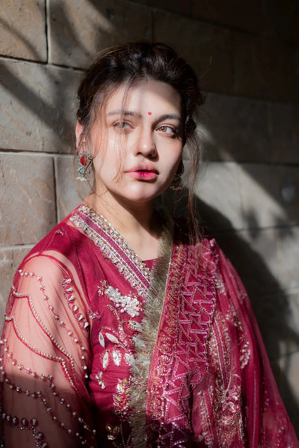Maroon Raw Silk – view 6 – Poshaq