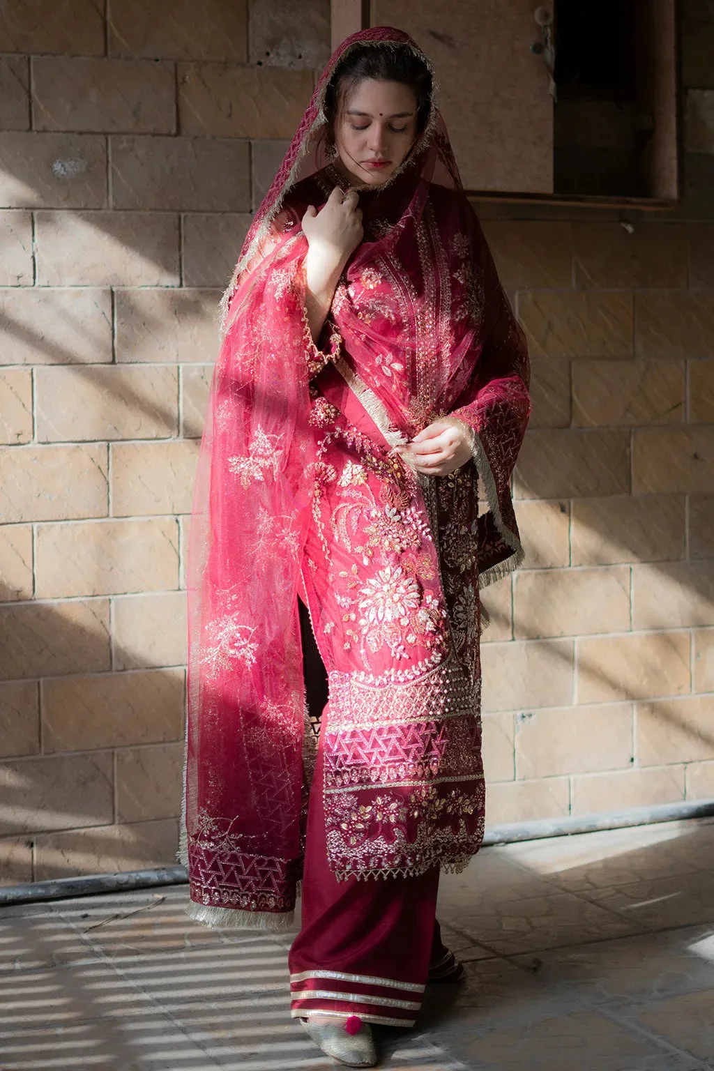 Maroon Raw Silk – view 7 – Poshaq