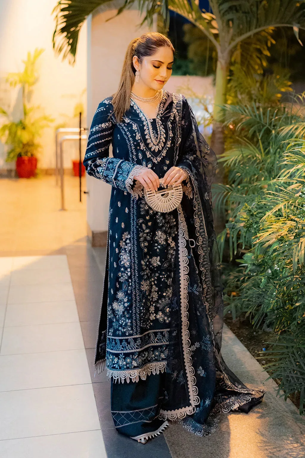 Blue Raw Silk – view 2 – Poshaq