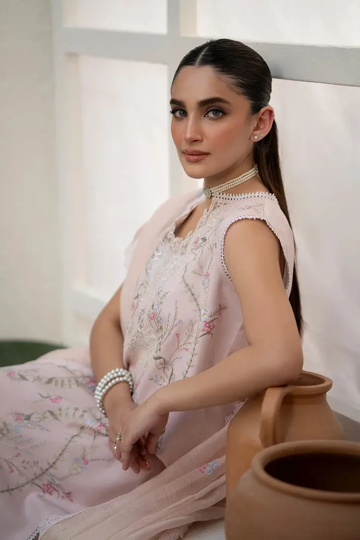 Luxe Eid Lawn 24 Pink Organza – view 4 – Poshaq