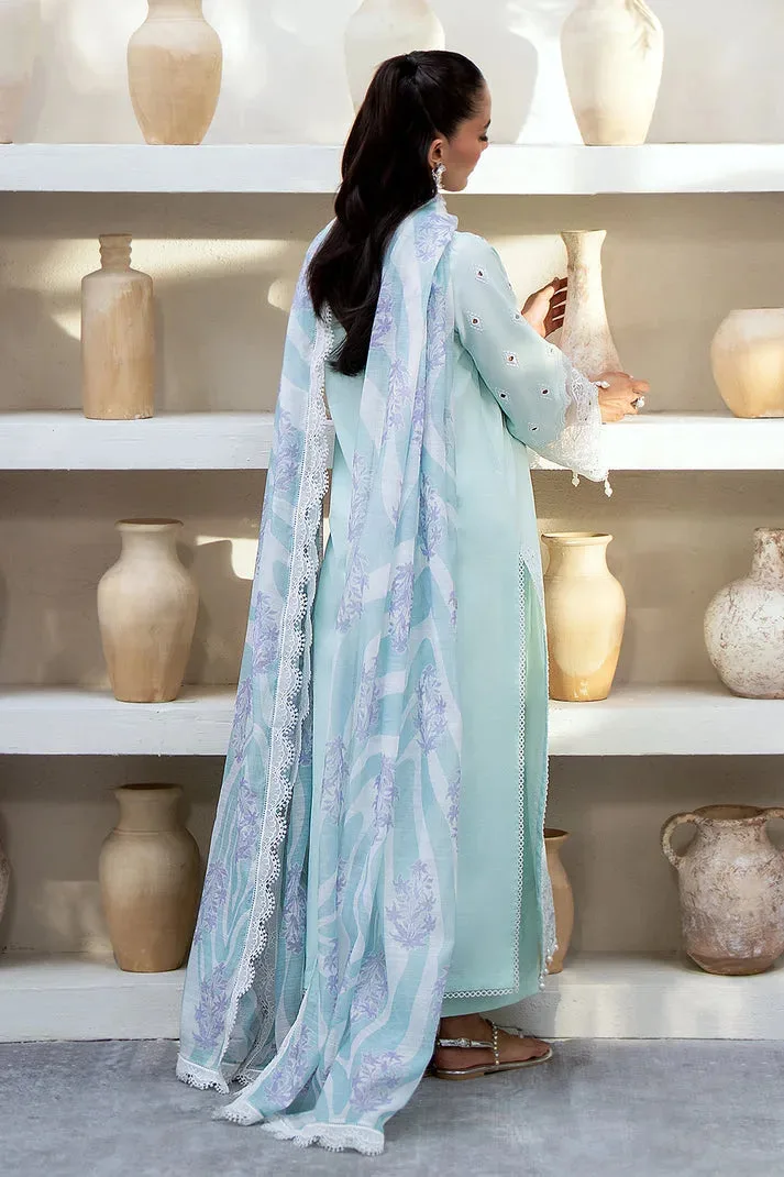 Luxe Eid Lawn 24 Blue Organza – view 2 – Poshaq