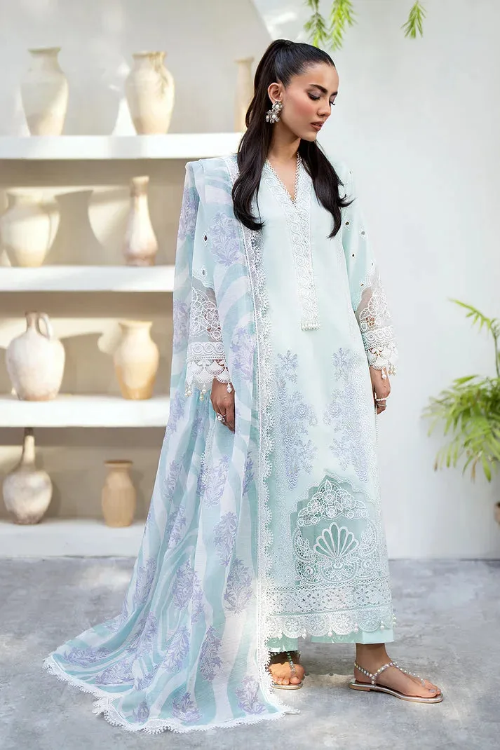 Luxe Eid Lawn 24 Blue Organza – view 4 – Poshaq