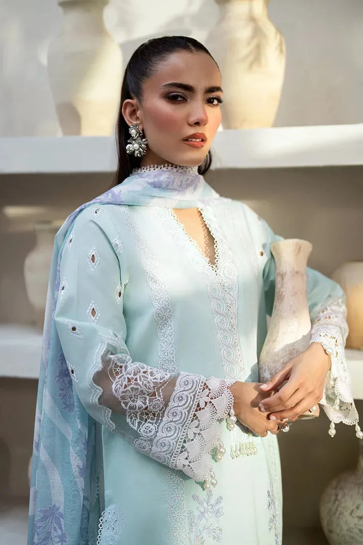 Luxe Eid Lawn 24 Blue Organza – view 5 – Poshaq