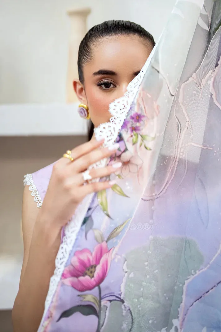 Luxe Eid Lawn 24 Lilac Organza – view 3 – Poshaq